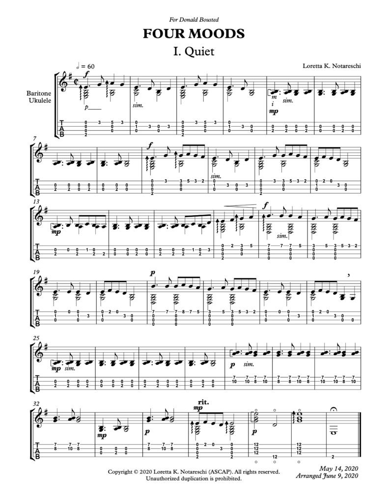 Four Moods for Ukulele PDF