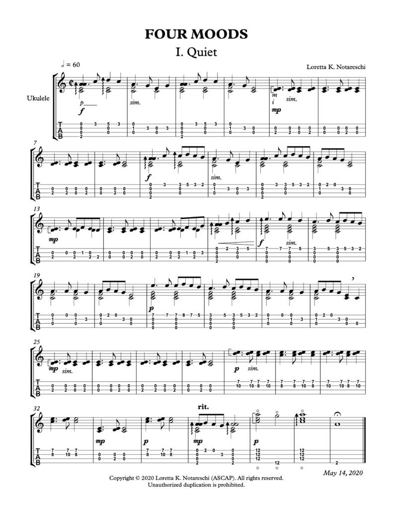 Four Moods for Ukulele PDF