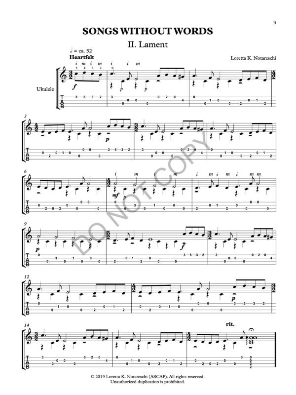 Songs without Words for Ukulele PDF