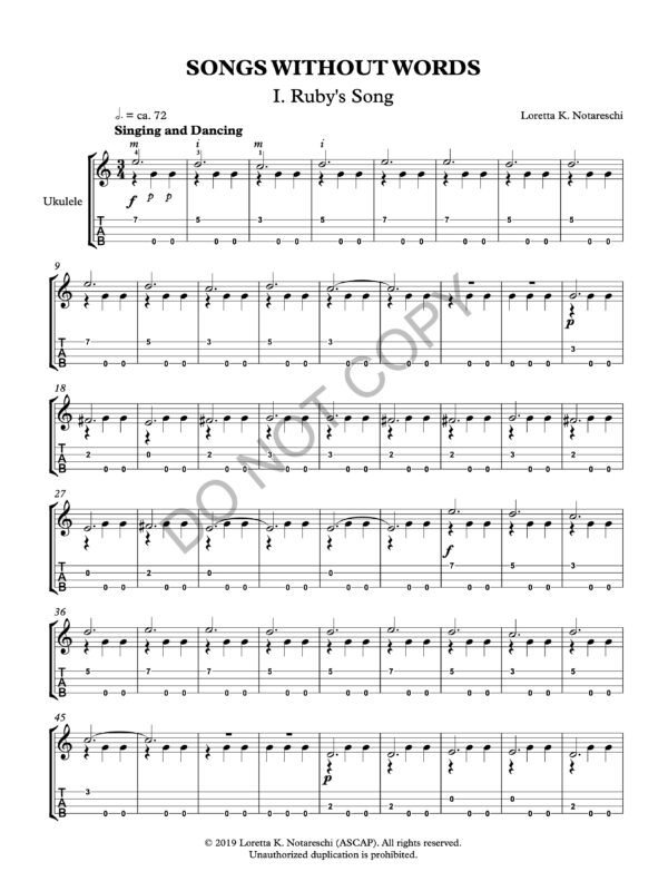 Songs without Words for Ukulele PDF