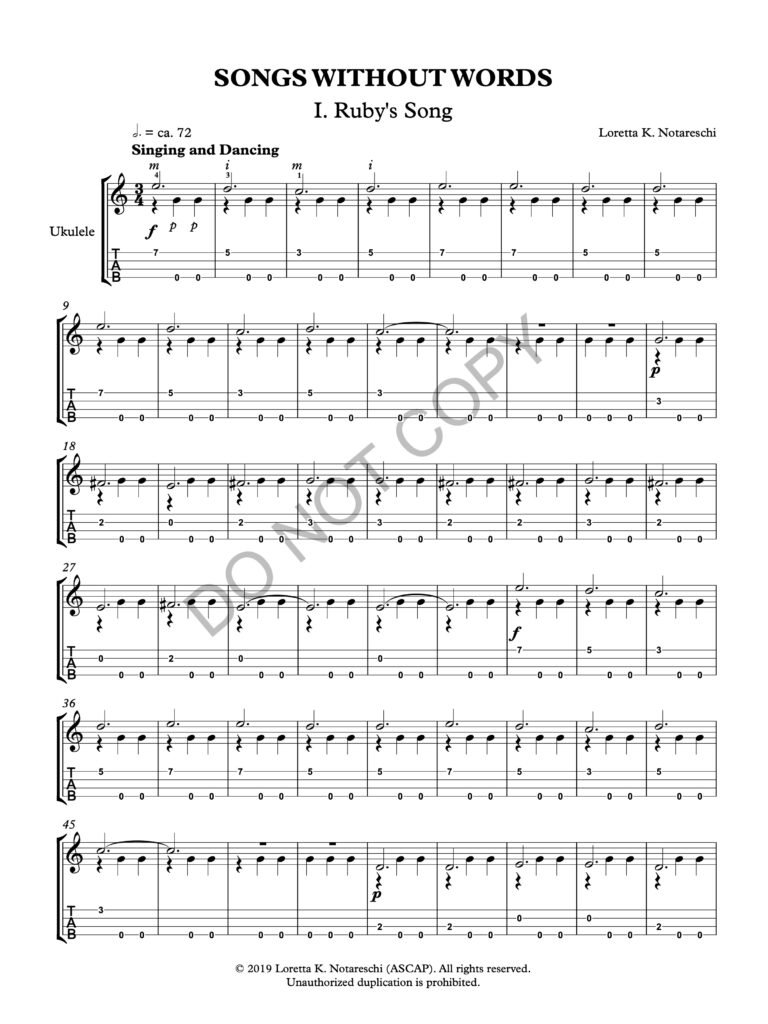 Songs without Words for Ukulele PDF