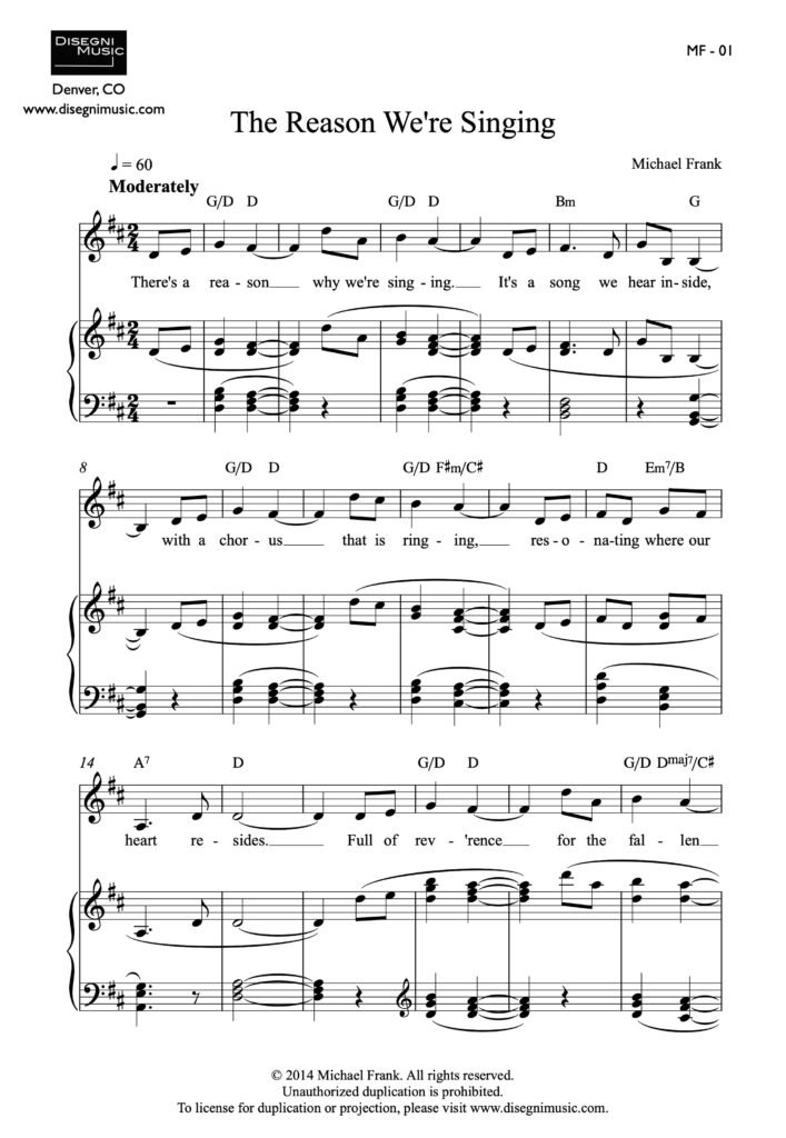 The Reason We're Singing PDF