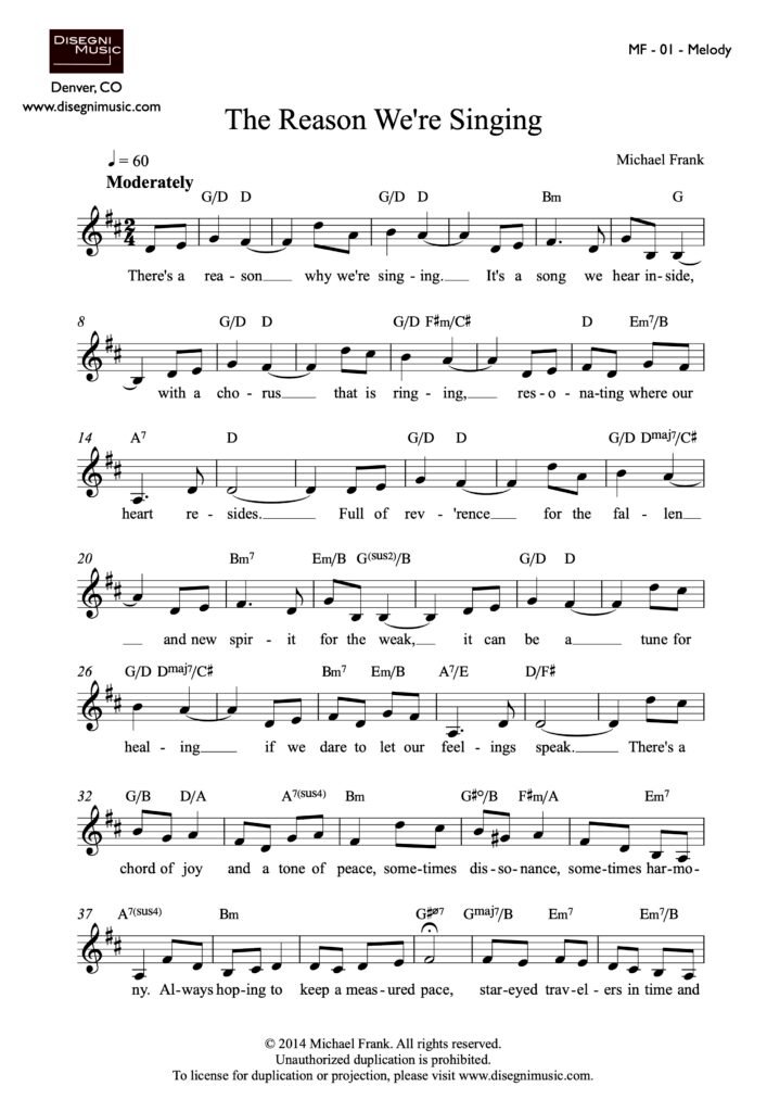 The Reason We're Singing PDF