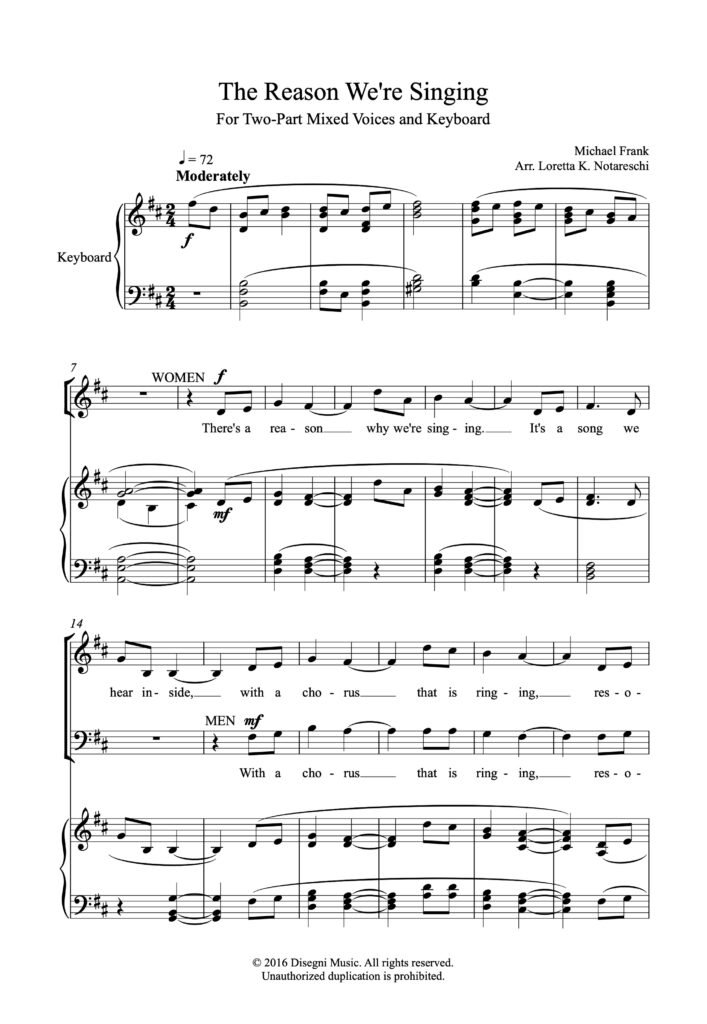 The Reason We're Singing PDF