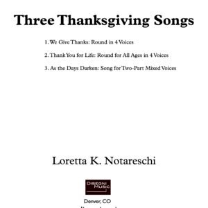 Three Thanksgiving Songs PDF