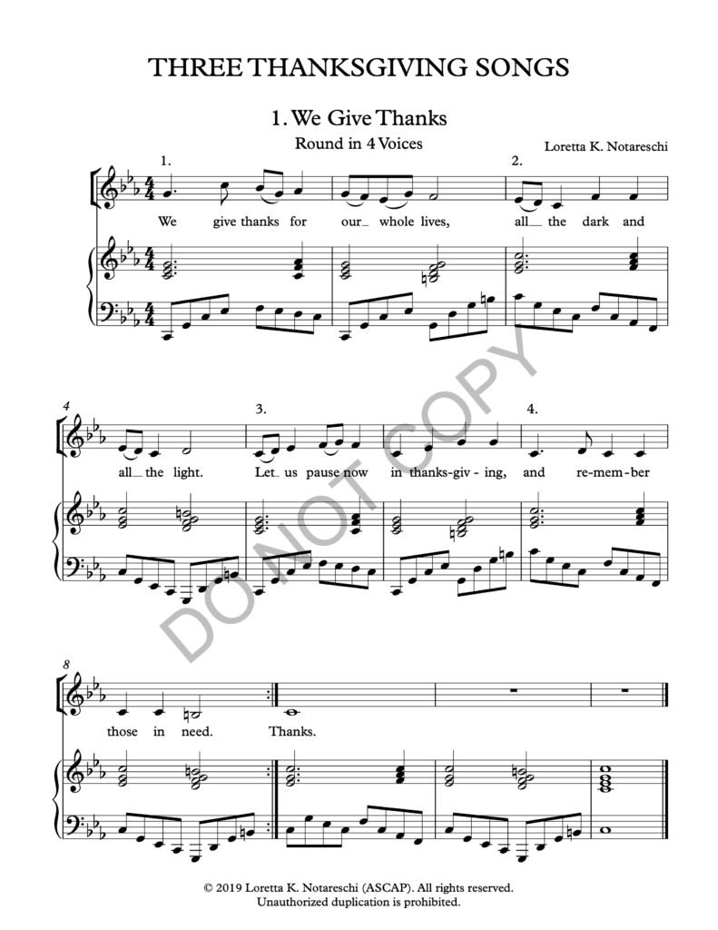 Three Thanksgiving Songs PDF